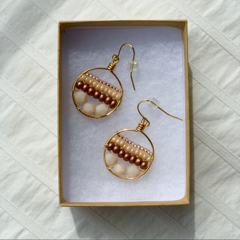 Gold Beaded Earrings